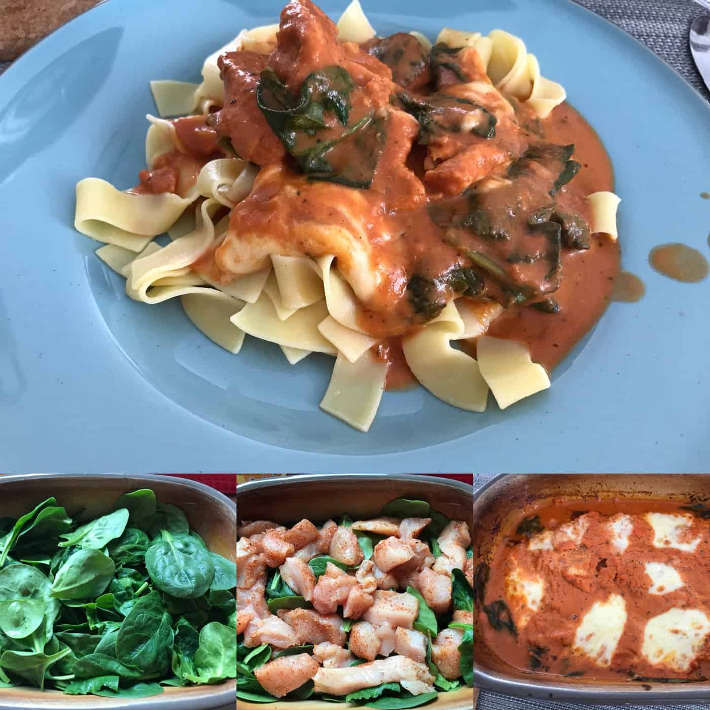 Tomatenhähnchen auf Spinatbett aus dem Ofenmeister – Violas Kitchen